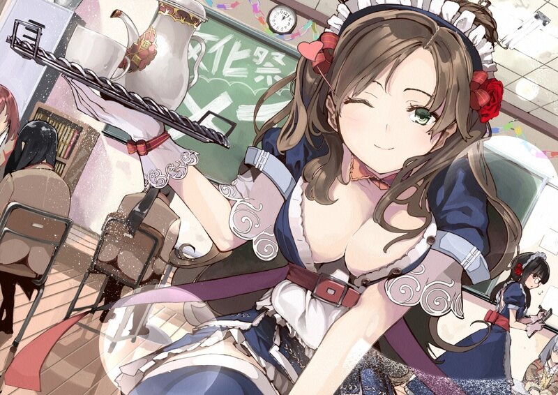 Maid in a classroom
