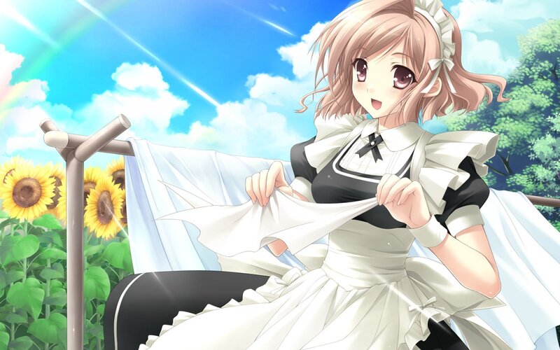maid in sunflower field