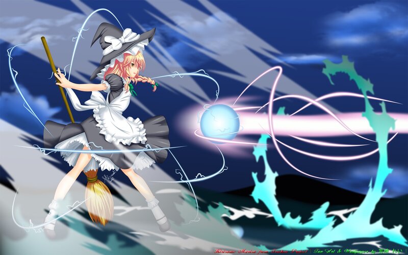 Maid in witch hat casting spell