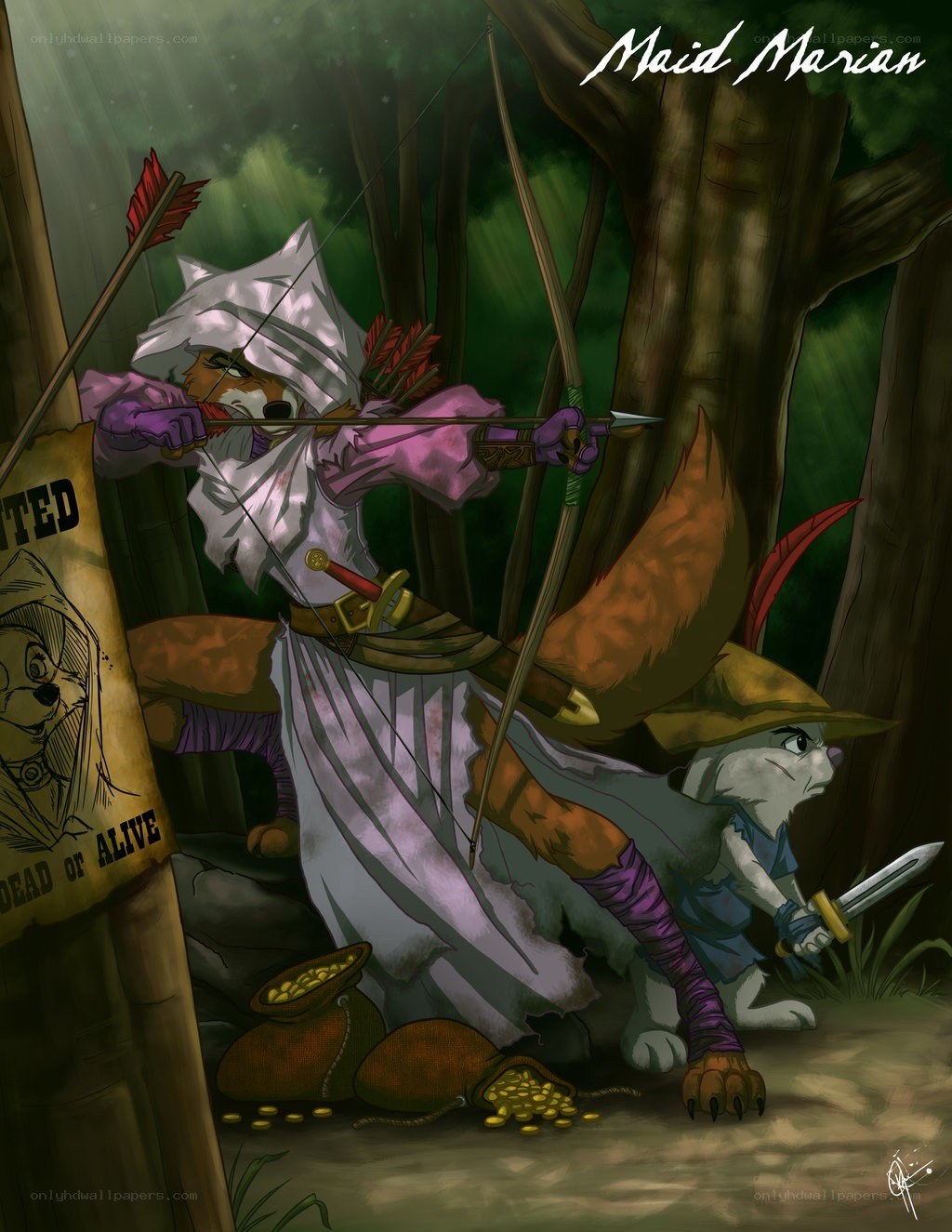 Maid Marian in the forest