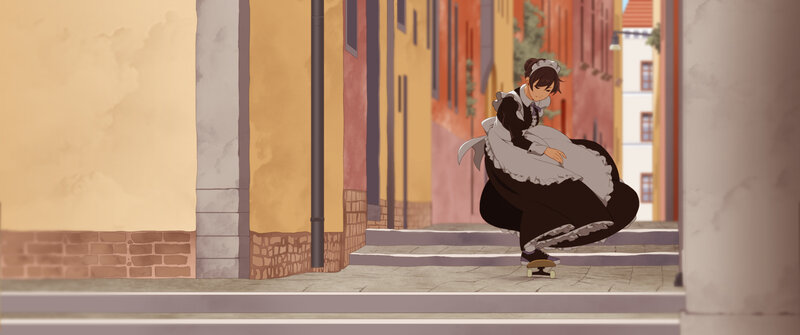 Maid on a Skateboard