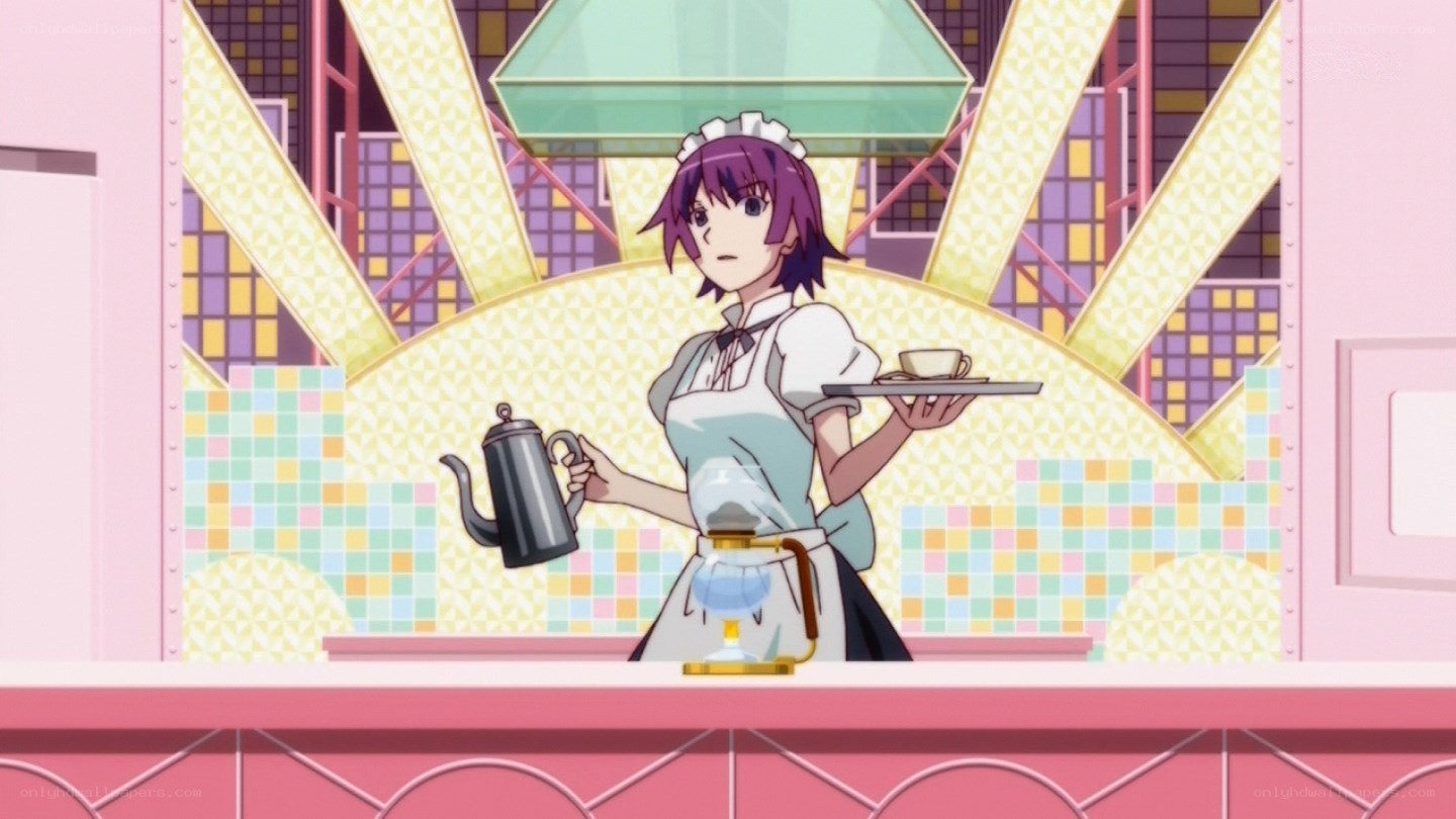 maid serving coffee in cafe