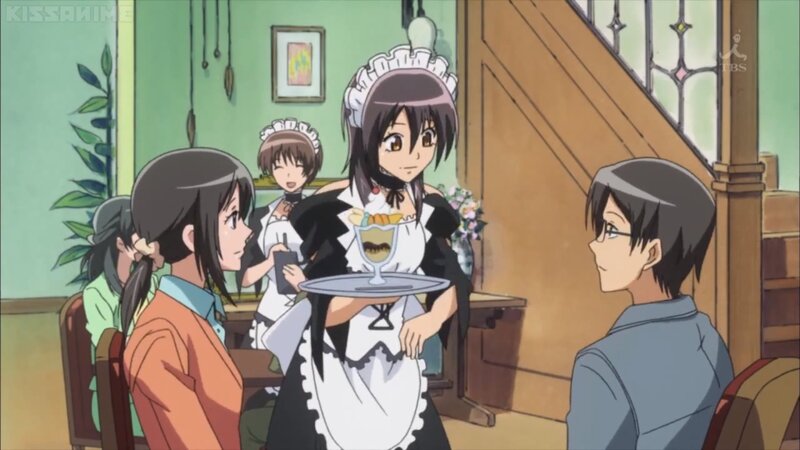 Maid Serving Dessert — Green