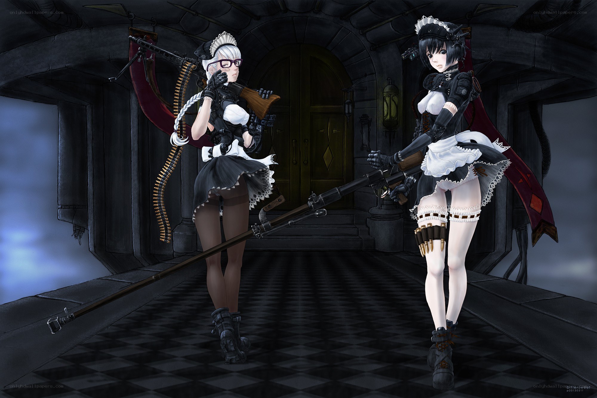 Maid soldiers with rifles