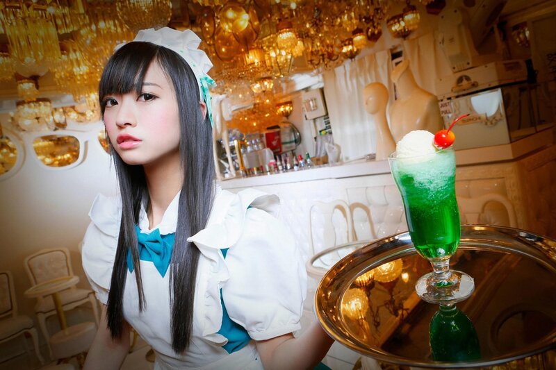 maid with green drink