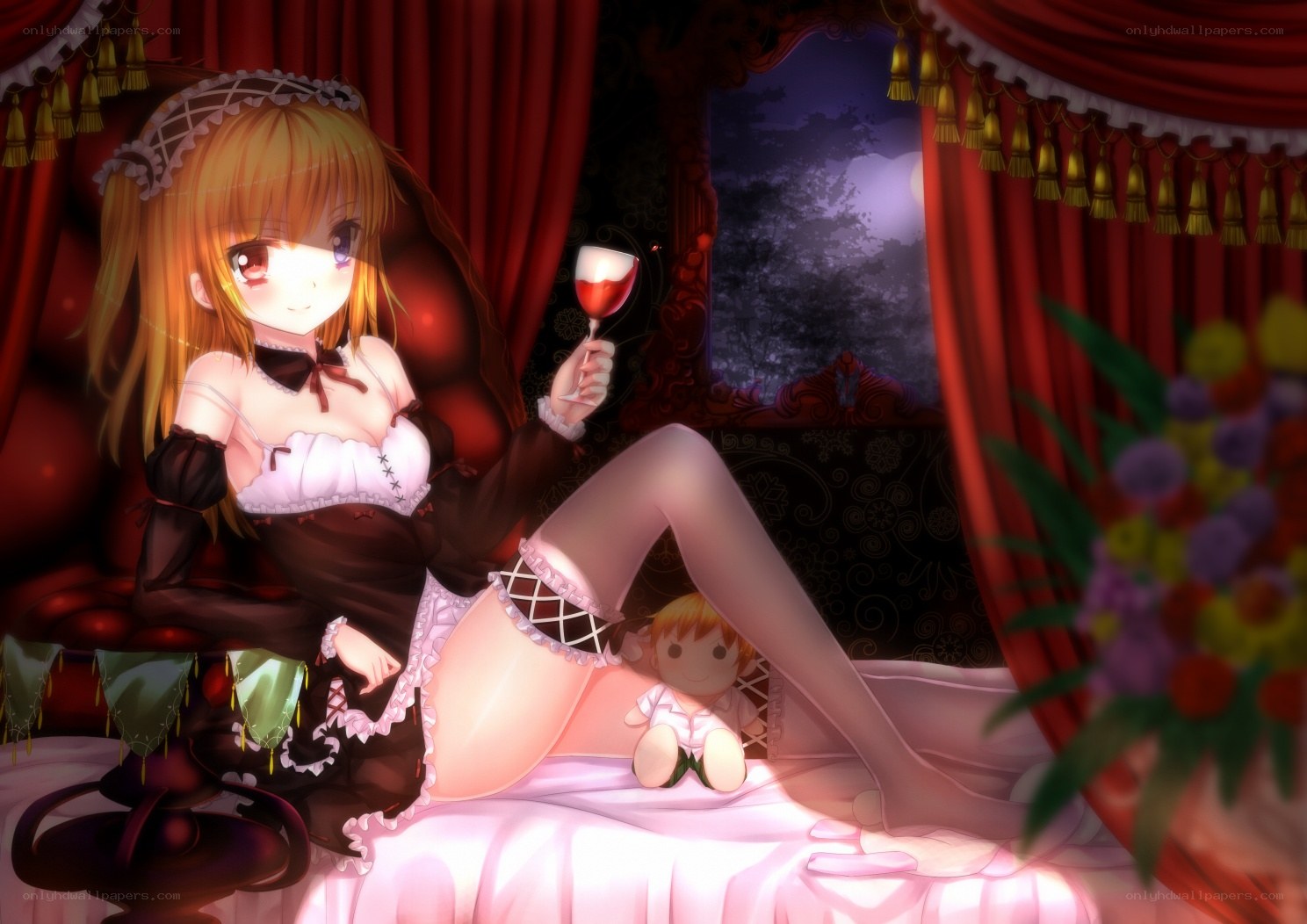 maid with wine glass