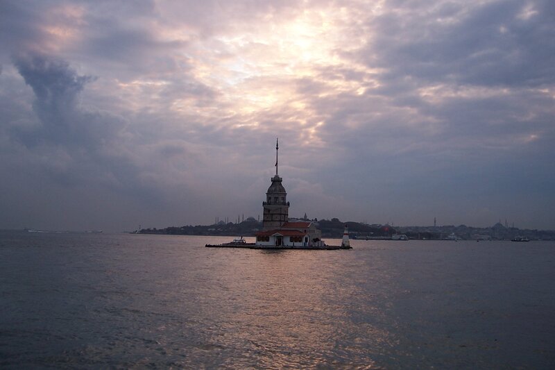 Maiden's Tower at Dusk — Gray