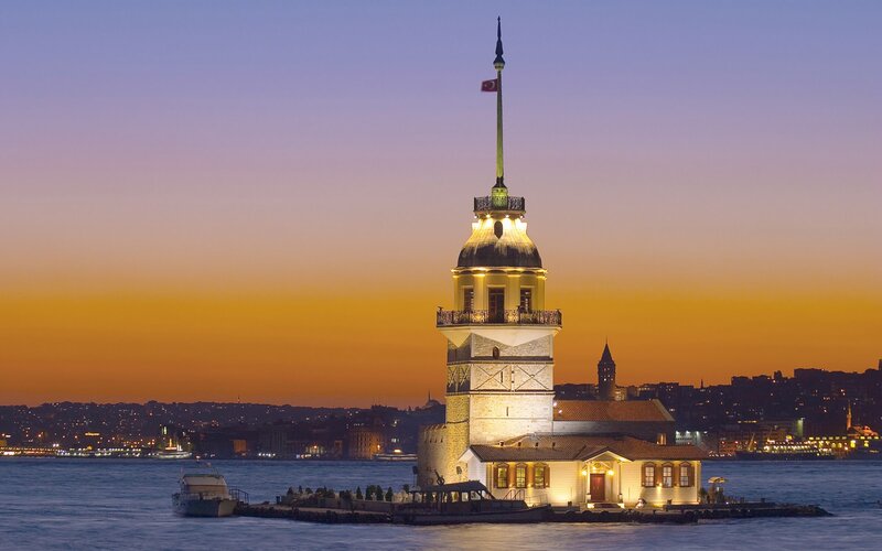 Maiden's Tower at Dusk — Orange