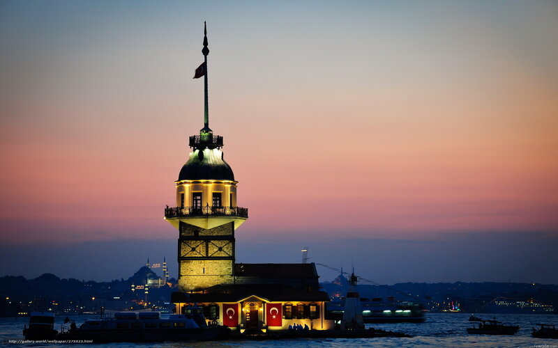 Maiden's Tower at Dusk — Pink