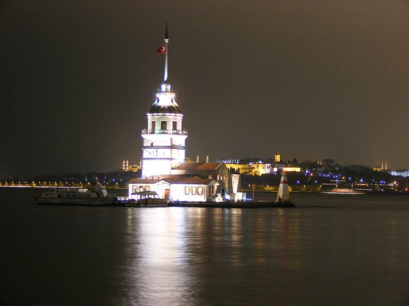 Maiden's Tower at Night — Black