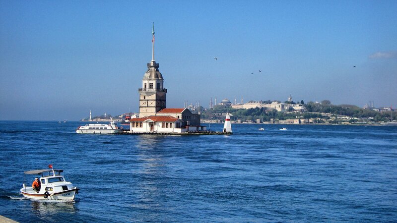 Maiden's Tower — Blue, Serene, Afternoon, Photograph