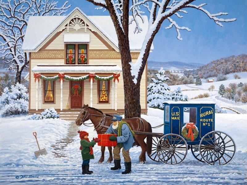 Mail Carrier with Child
