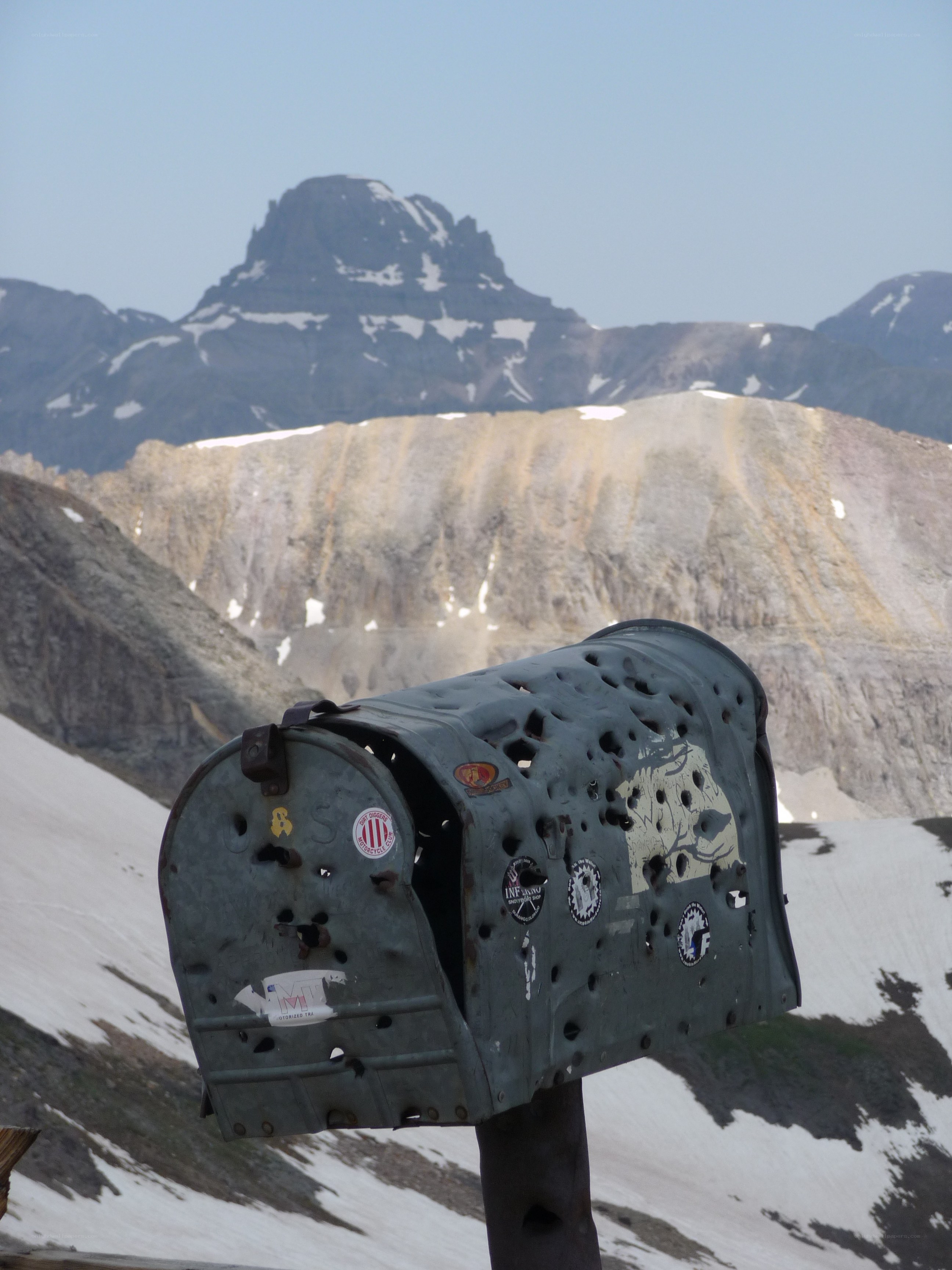 Mailbox in mountain landscape