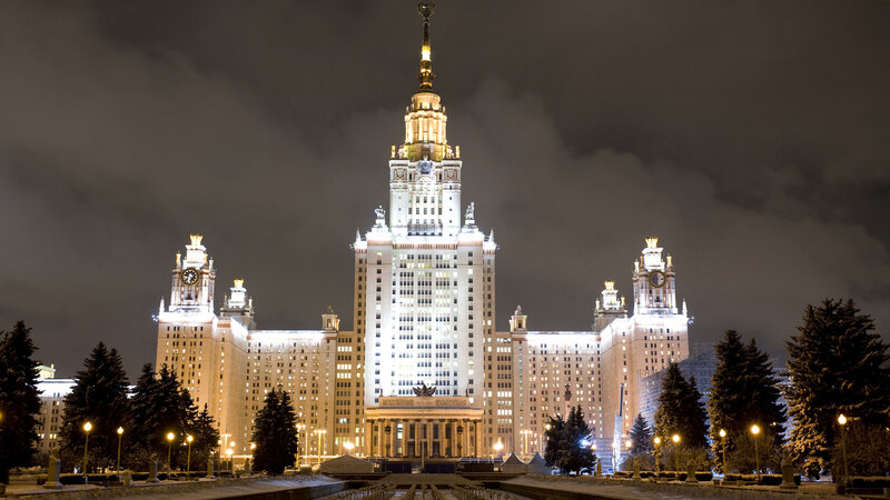 Main Building of Moscow State University — White, Dramatic