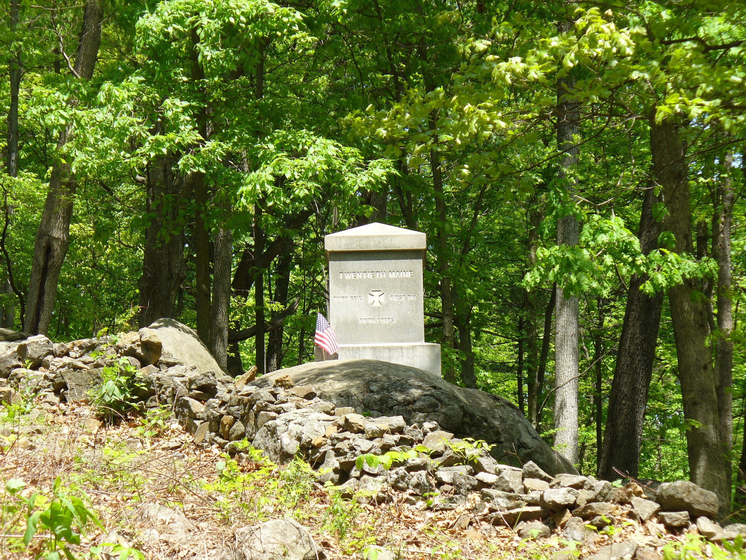 Maine monument in forest