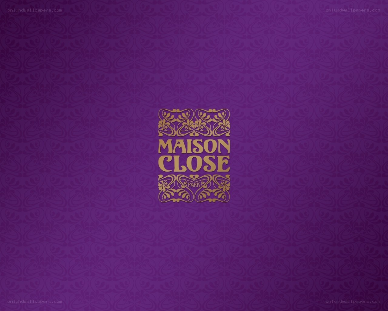 Maison Close logo on purple background
