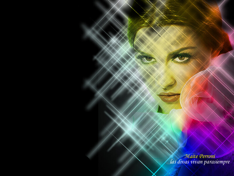 Maite Perroni portrait with light effects