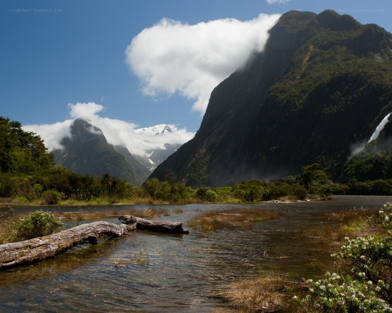 Majestic mountain landscape with river