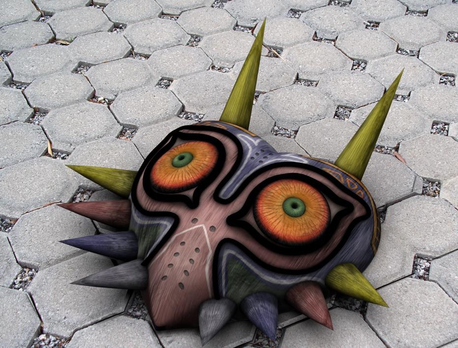 Majora's Mask on pavement