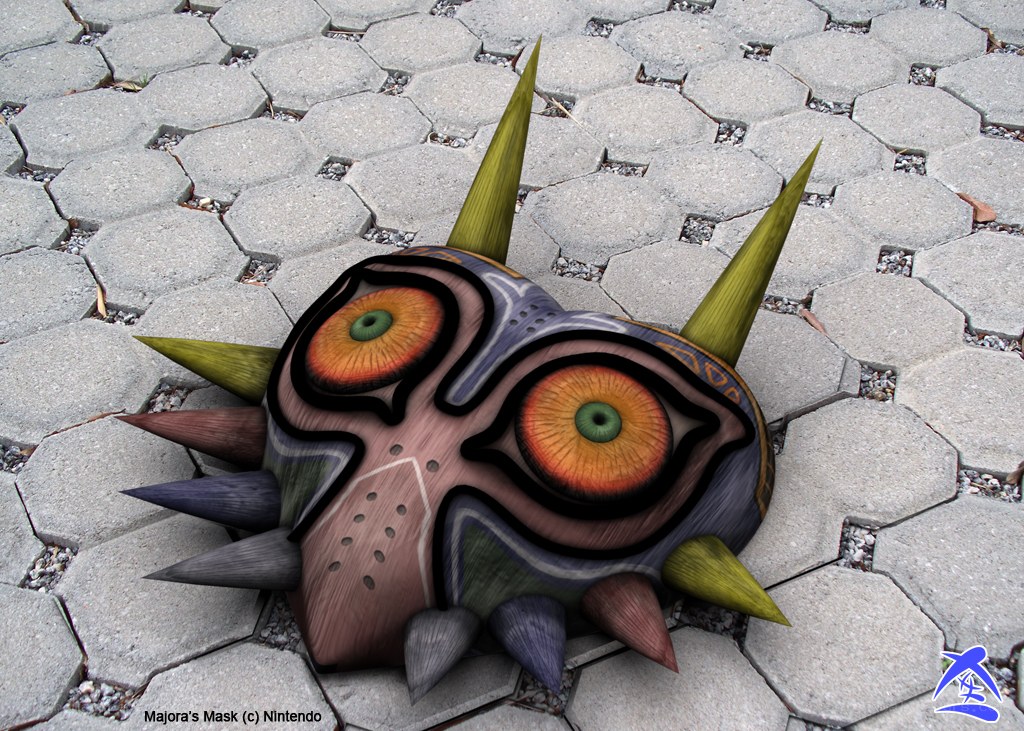 Majora's Mask on pavement