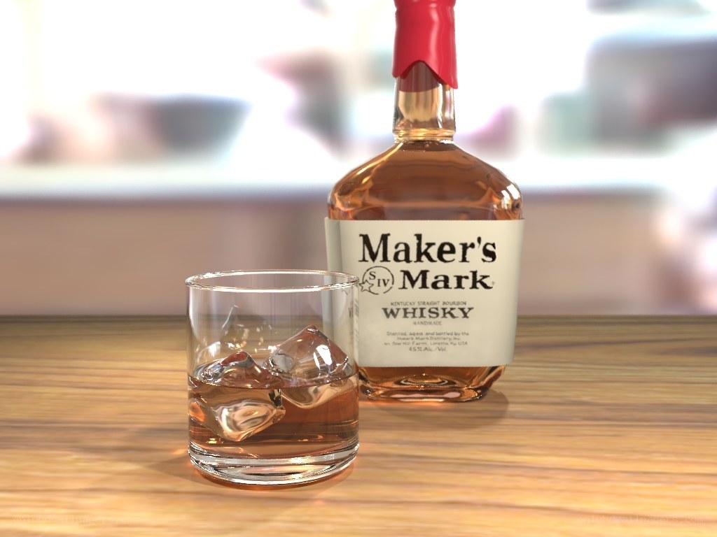 Maker's Mark whiskey with ice