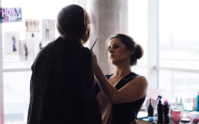 Makeup artist at work