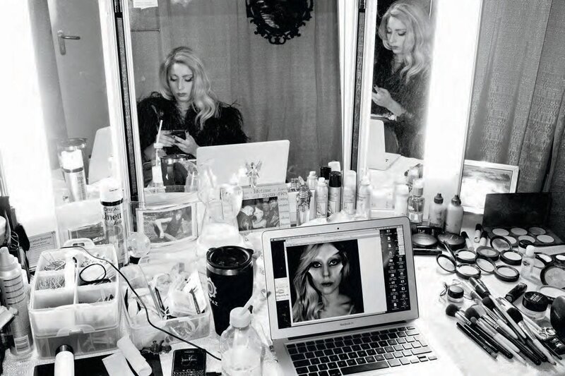 makeup artist's workspace
