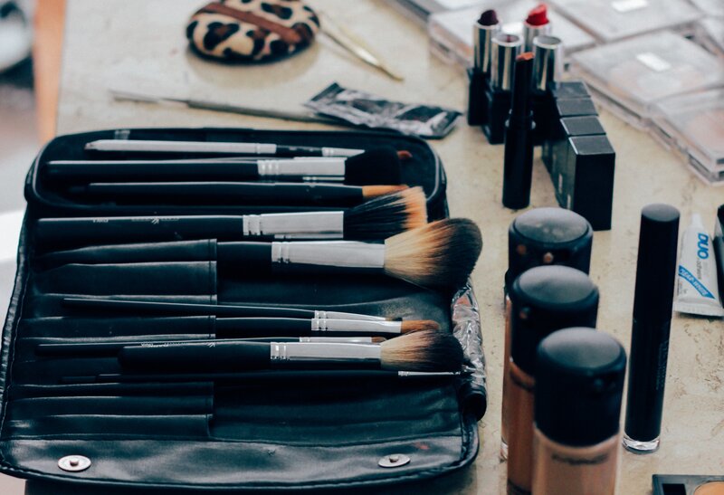 Makeup Brushes and Cosmetics — Black