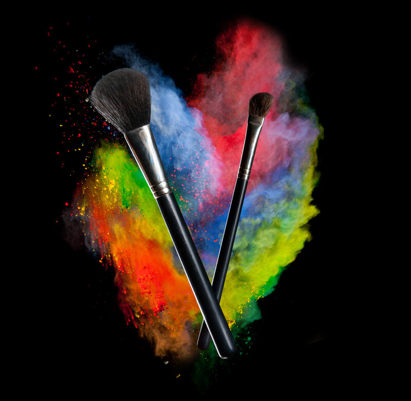 Makeup Brushes with Powder
