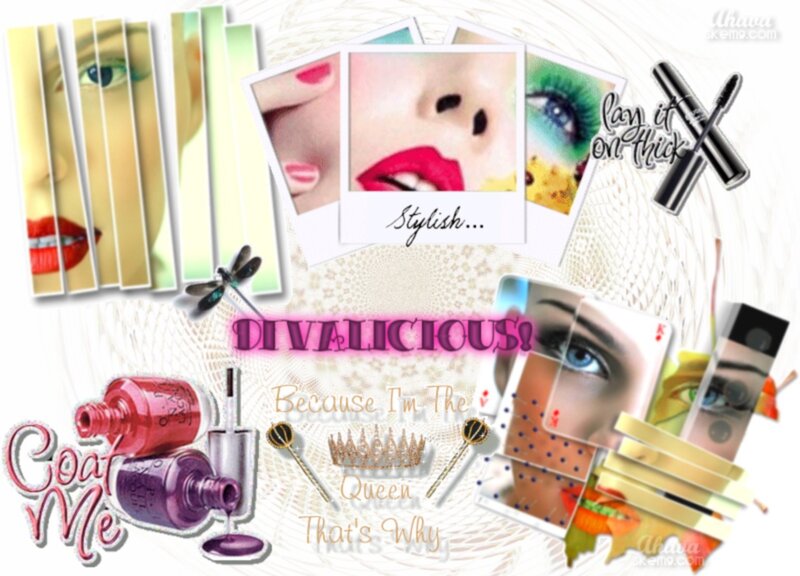 makeup collage with text