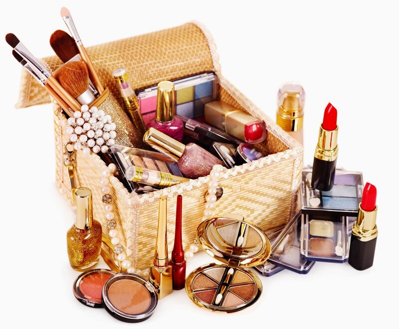 Makeup Collection in Basket