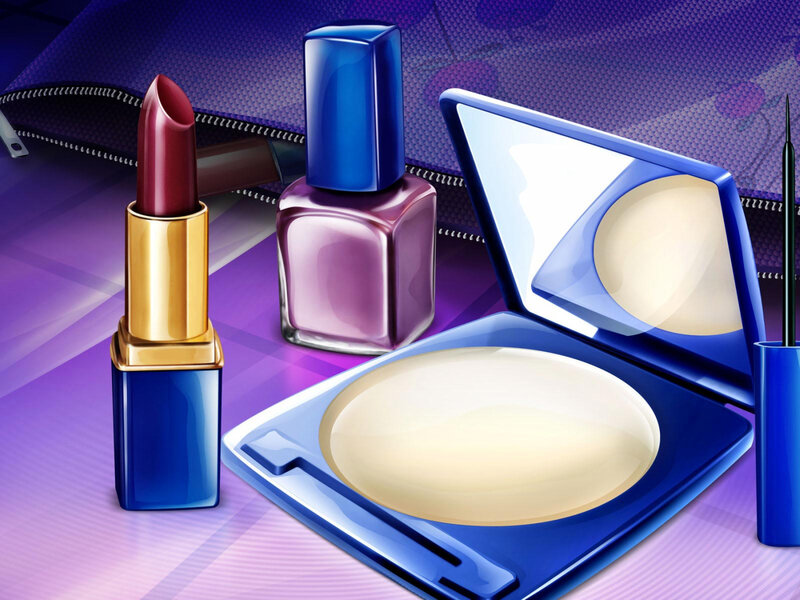 Makeup Products on Purple
