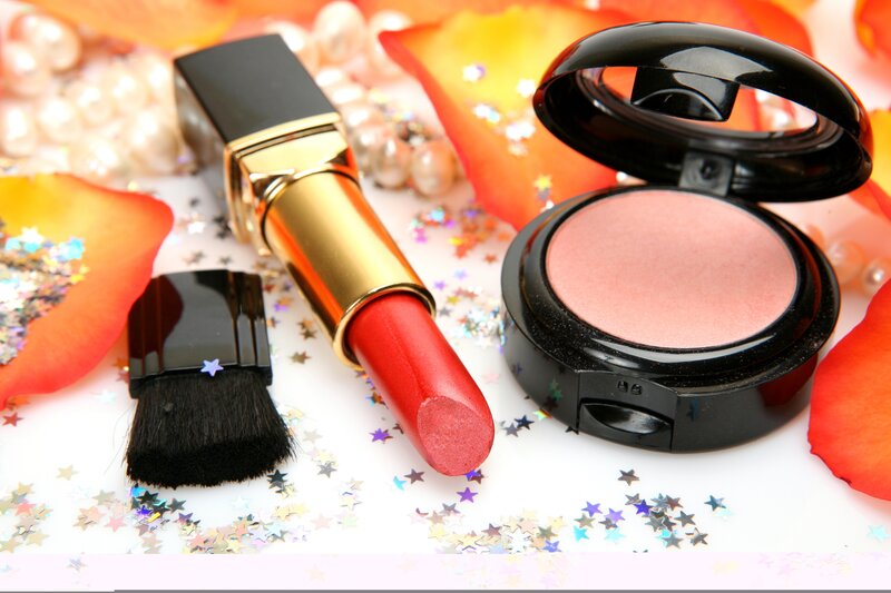 Makeup Products on Surface — Red