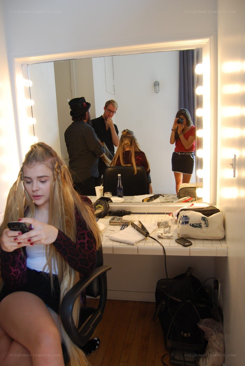 Makeup room with mirror lights