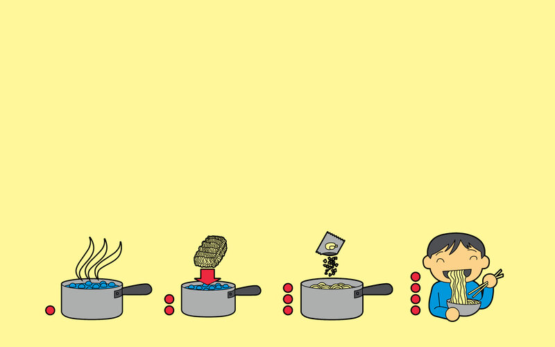 making instant noodles