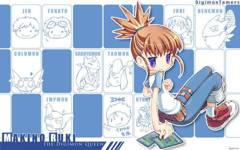 Makino Ruki and Digimon characters