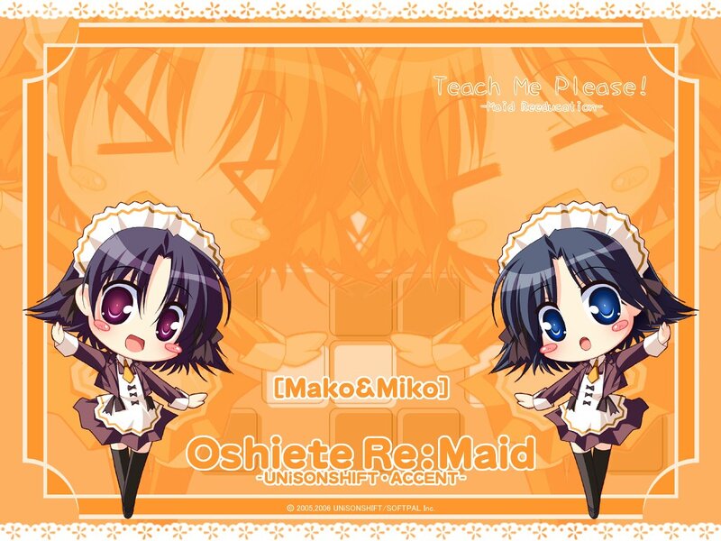 Mako and Miko in maid outfits