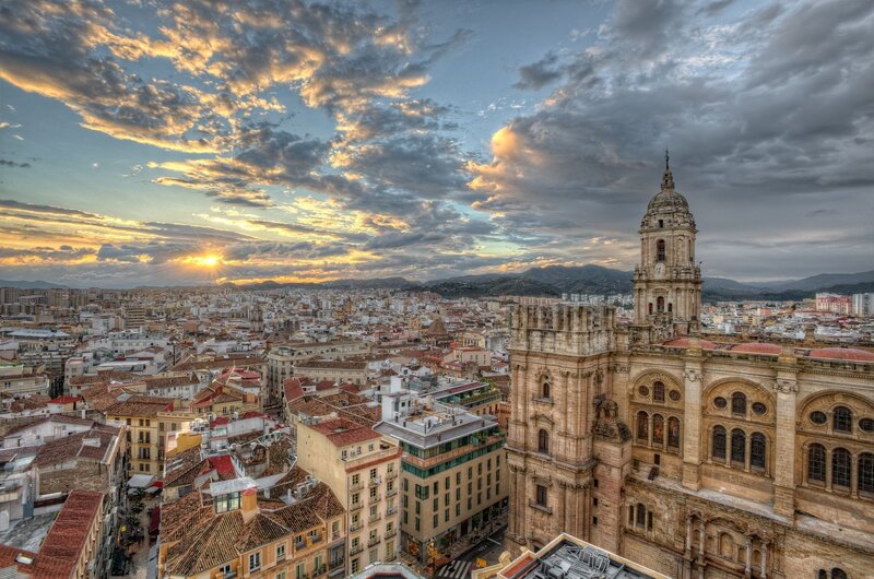 Malaga Cathedral — Blue, Dramatic