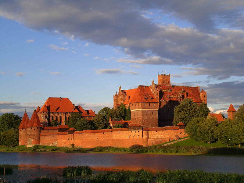 Malbork Castle at sunset