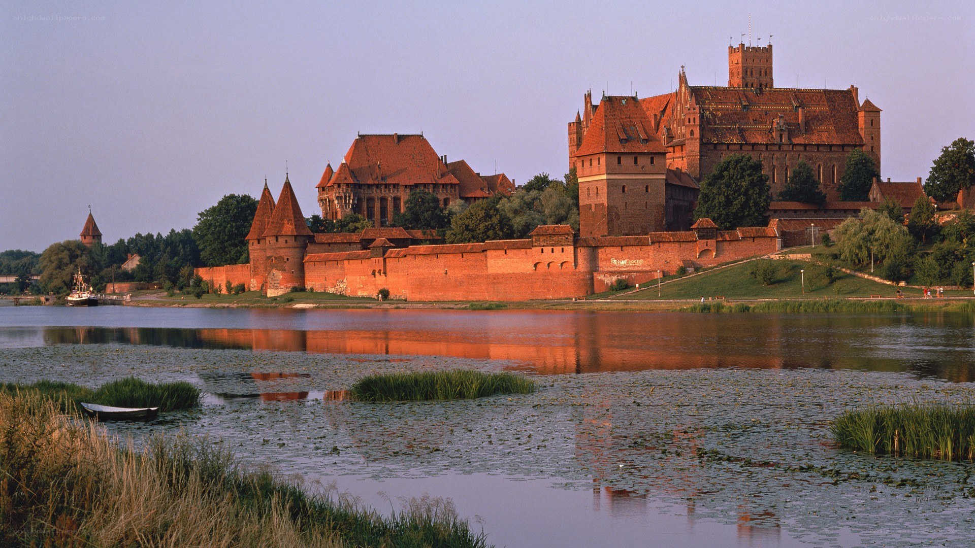 Malbork Castle at sunset