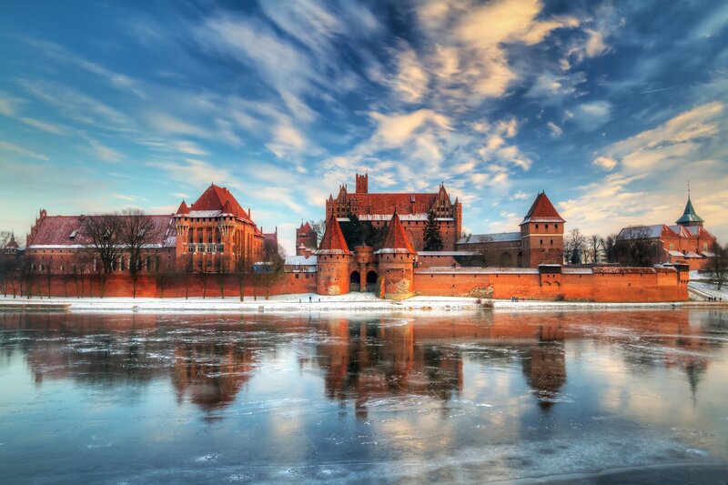 Malbork Castle — Blue, Dramatic, Winter, Photograph