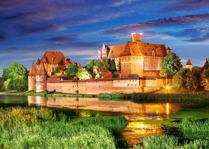 Malbork Castle — Blue, Serene, Night