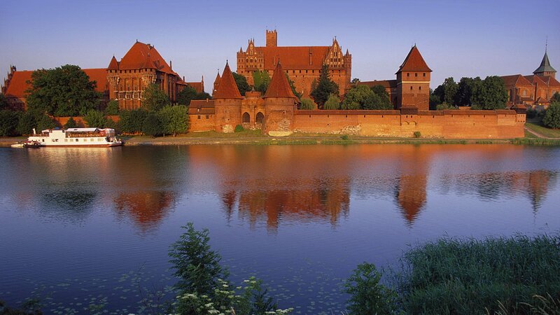 Malbork Castle — Blue, Serene, Sunset