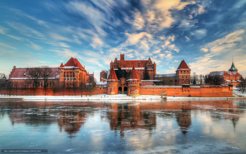 Malbork Castle in winter
