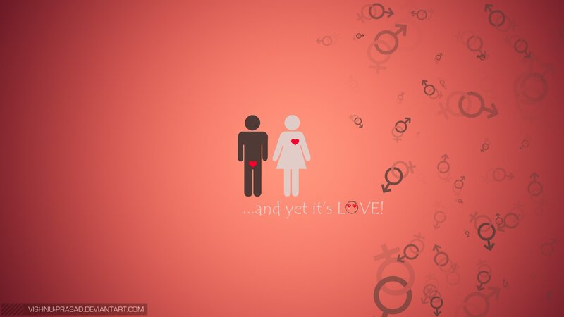Male and Female Figures — Red