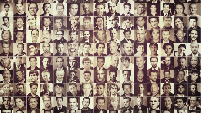 Male celebrity portrait collage