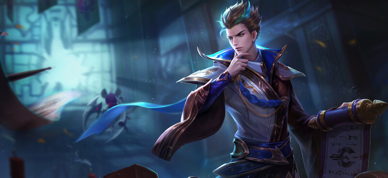 Male Character in Armor — Blue, Dramatic