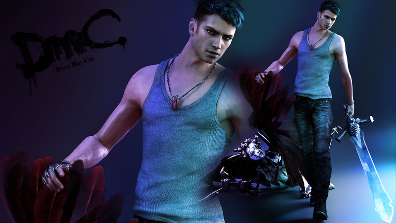 Male Character with Sword — Blue, Dramatic, 3d Render, Feathers