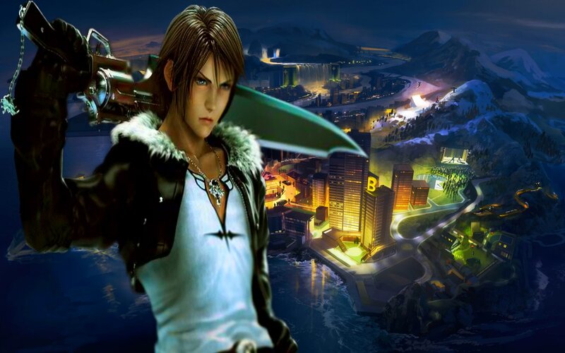 Male Character with Sword — Blue, Dramatic, Night