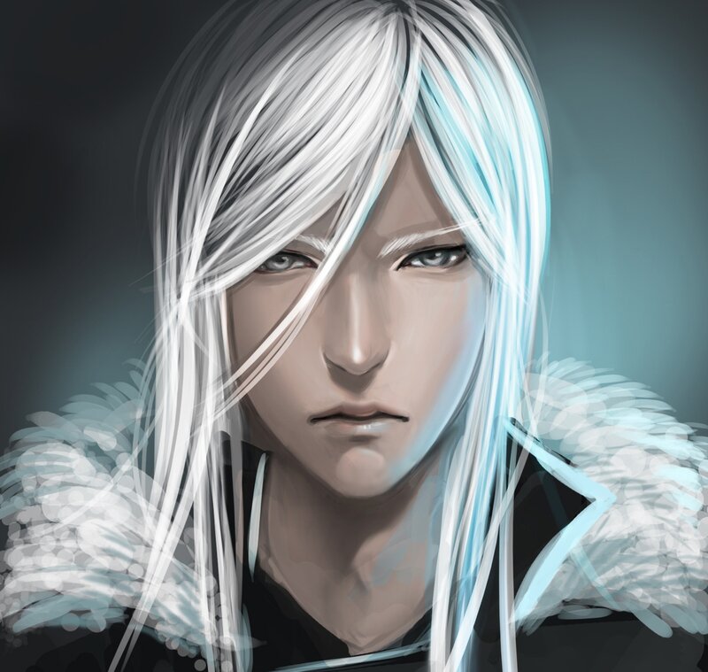 Male Character with White Hair